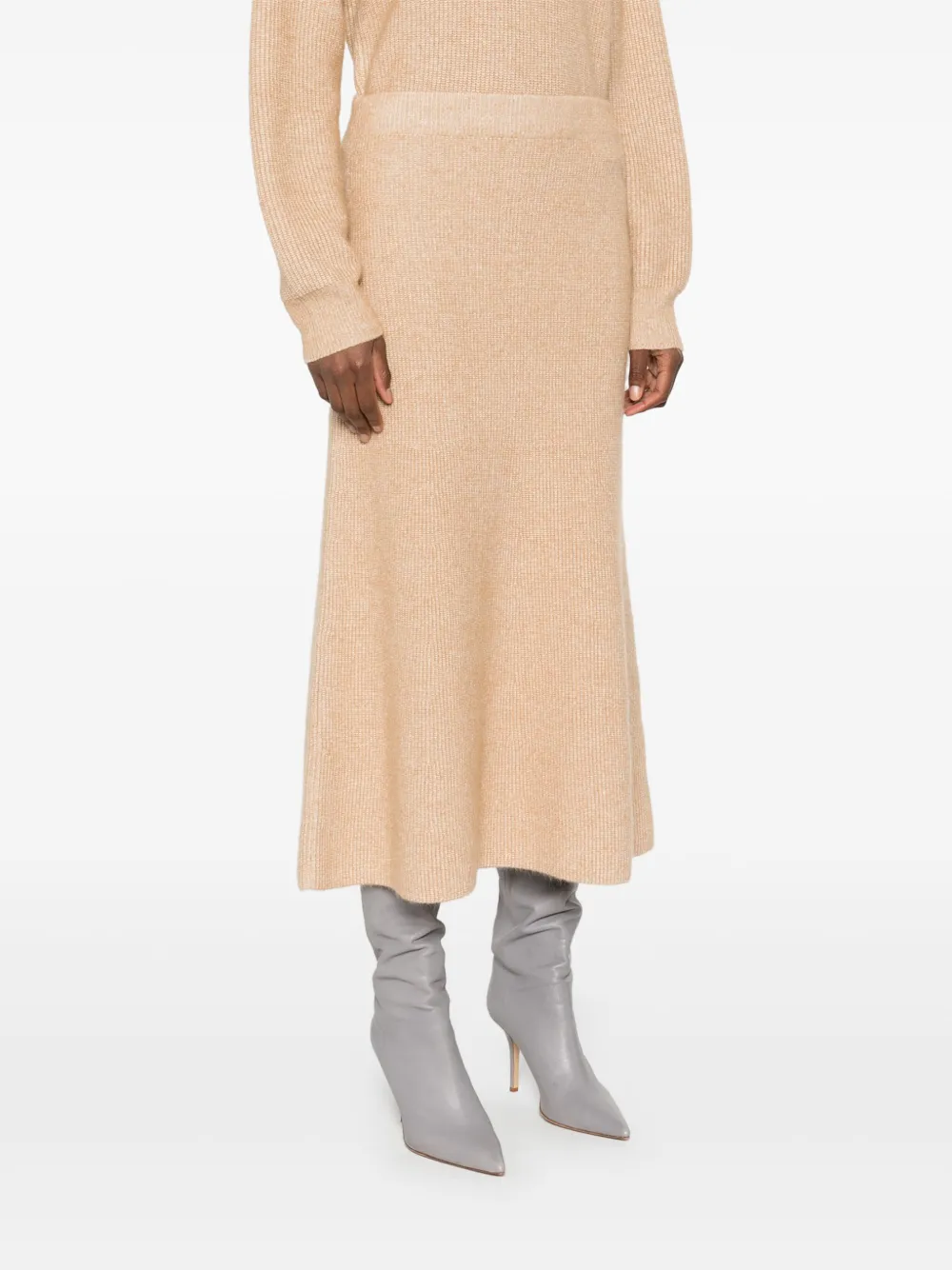 Fabiana Filippi Gebreide midi-rok Beige