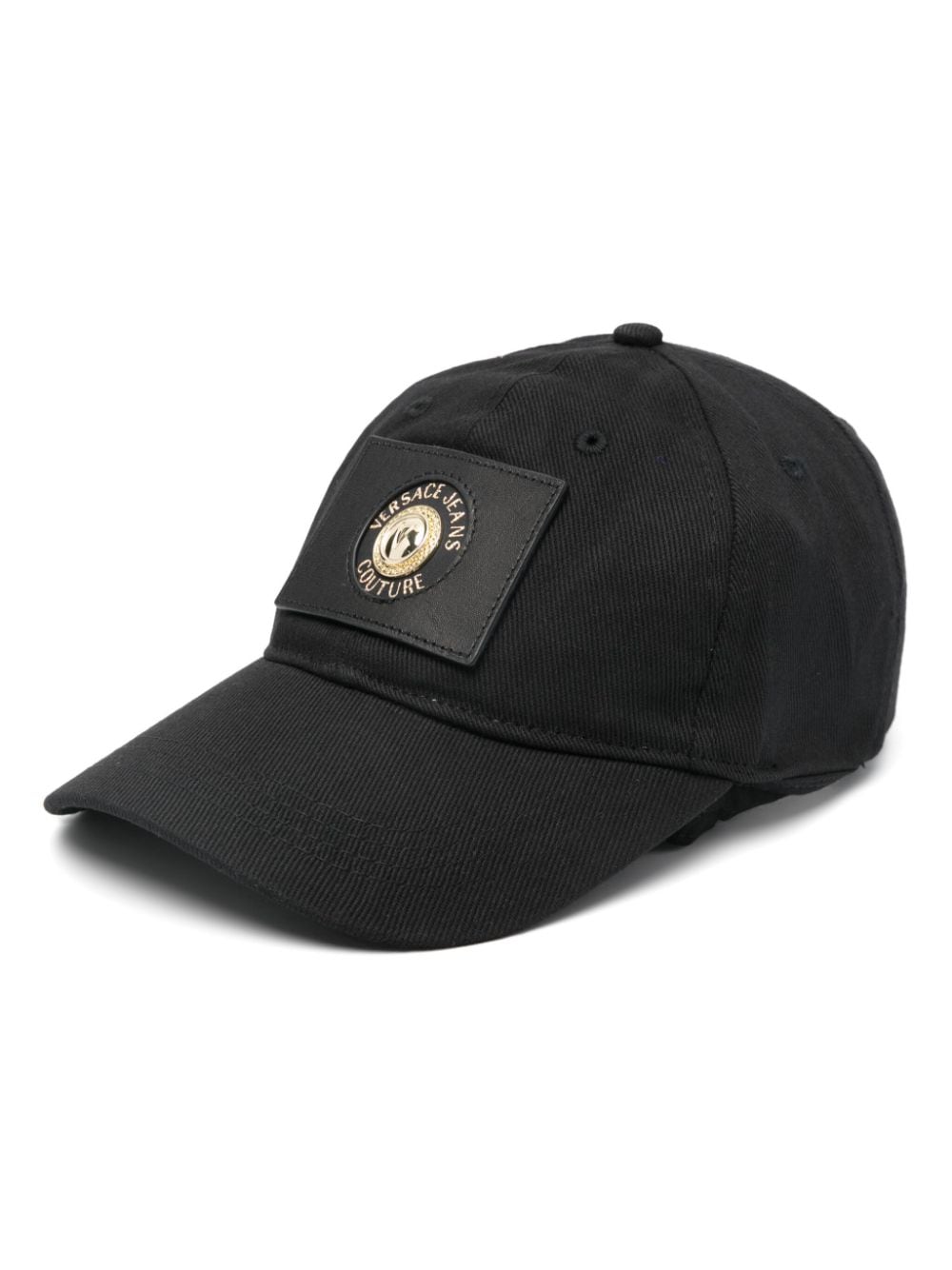 Shop Versace Jeans Couture Logo-patch Baseball Cap In Black