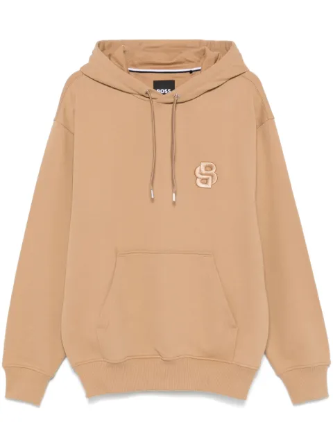 BOSS logo-embroidered hoodie