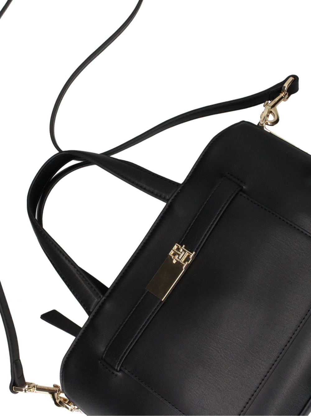 Shop Tommy Hilfiger Heritage Satchel Bag In Black