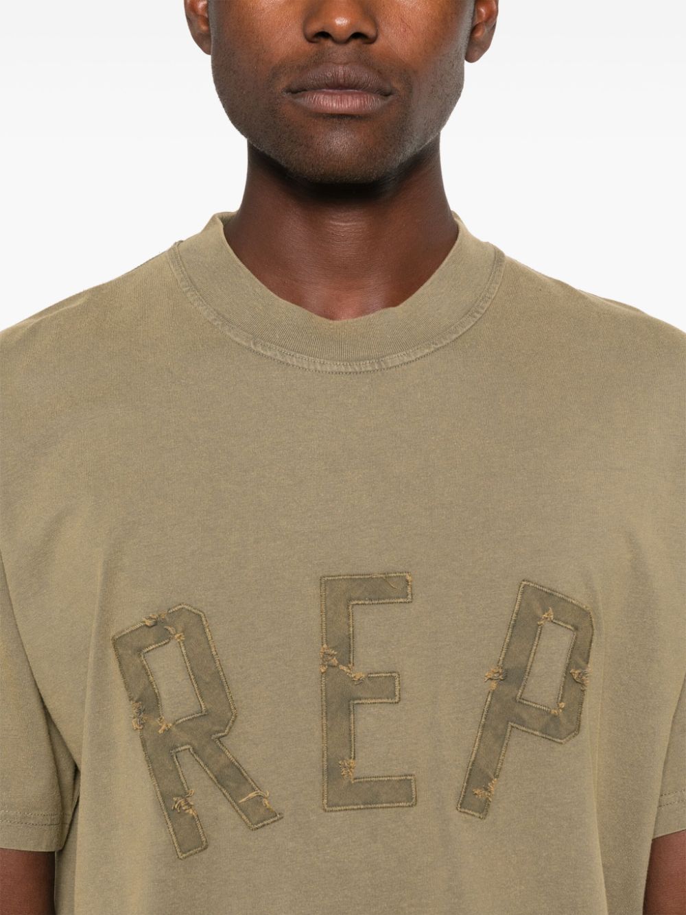 Shop Represent Rep-appliqué T-shirt In Green