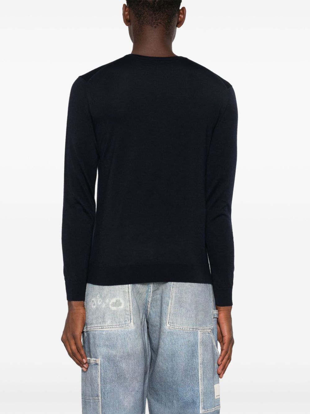 Shop Malo Crew-neck Sweater In Blue