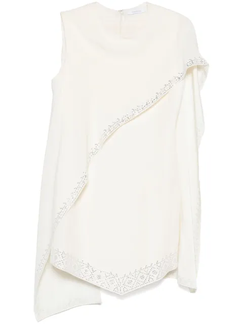 Rabanne cape-detail mini dress
