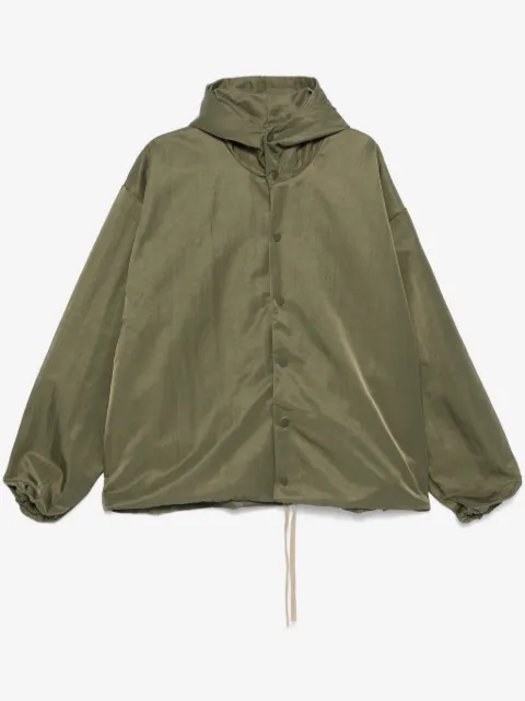 FEAR OF GOD ESSENTIALS Textured Nylon Hooded Coaches Jacket "Military"
