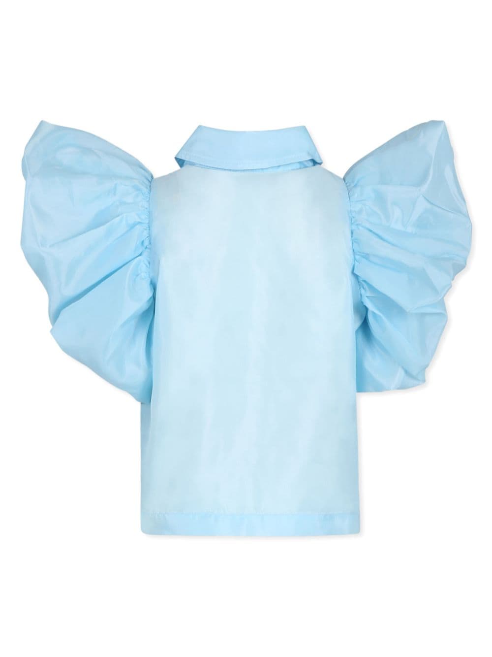 Shop Caroline Bosmans Ruffled Top In Blue