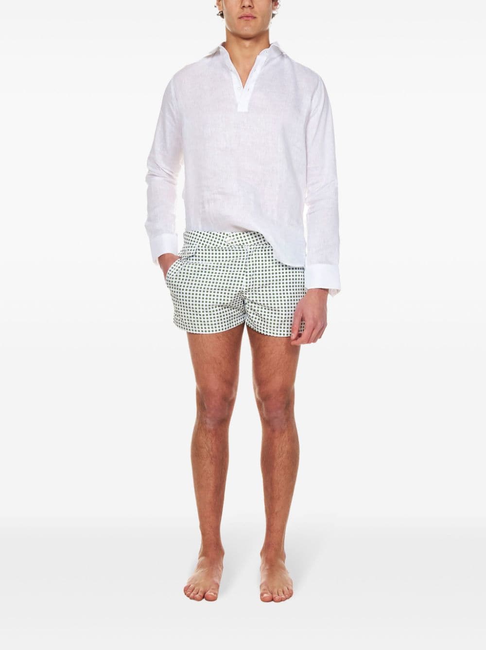 Shop Franzese Collection James Bond Swim Shorts In White