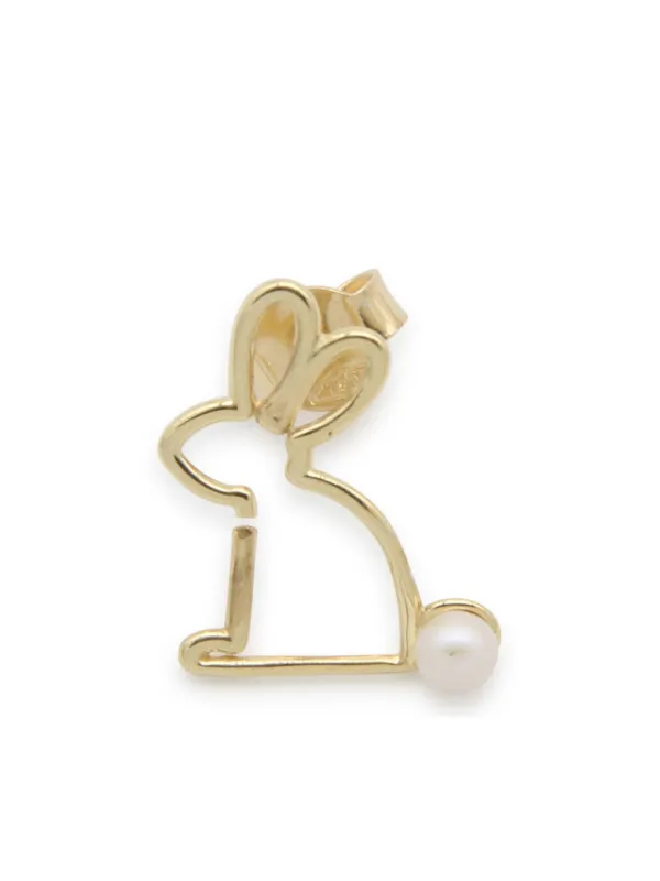 陶器 動物 チーター 置物 イタリア製 AHURA プラチナ 1586CD/P