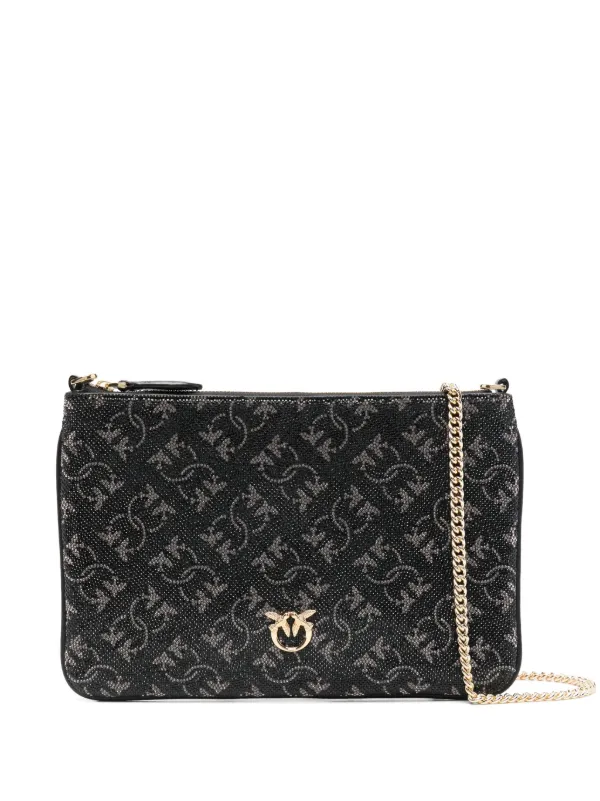 PINKO Classic monogram Clutch Bag Black FARFETCH IE