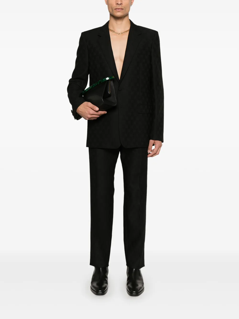 Gucci GG-jacquard suit - Zwart