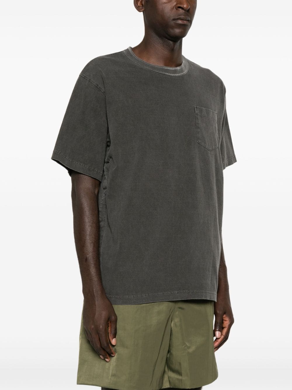 Shop Sacai Faded-effect T-shirt In Grey