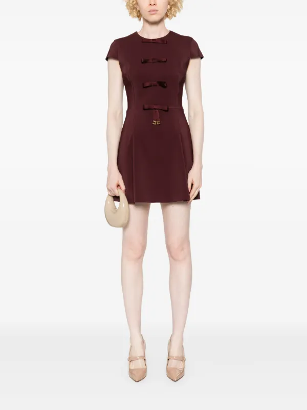 Elisabetta Franchi bow-detail Mini Dress | Red | FARFETCH