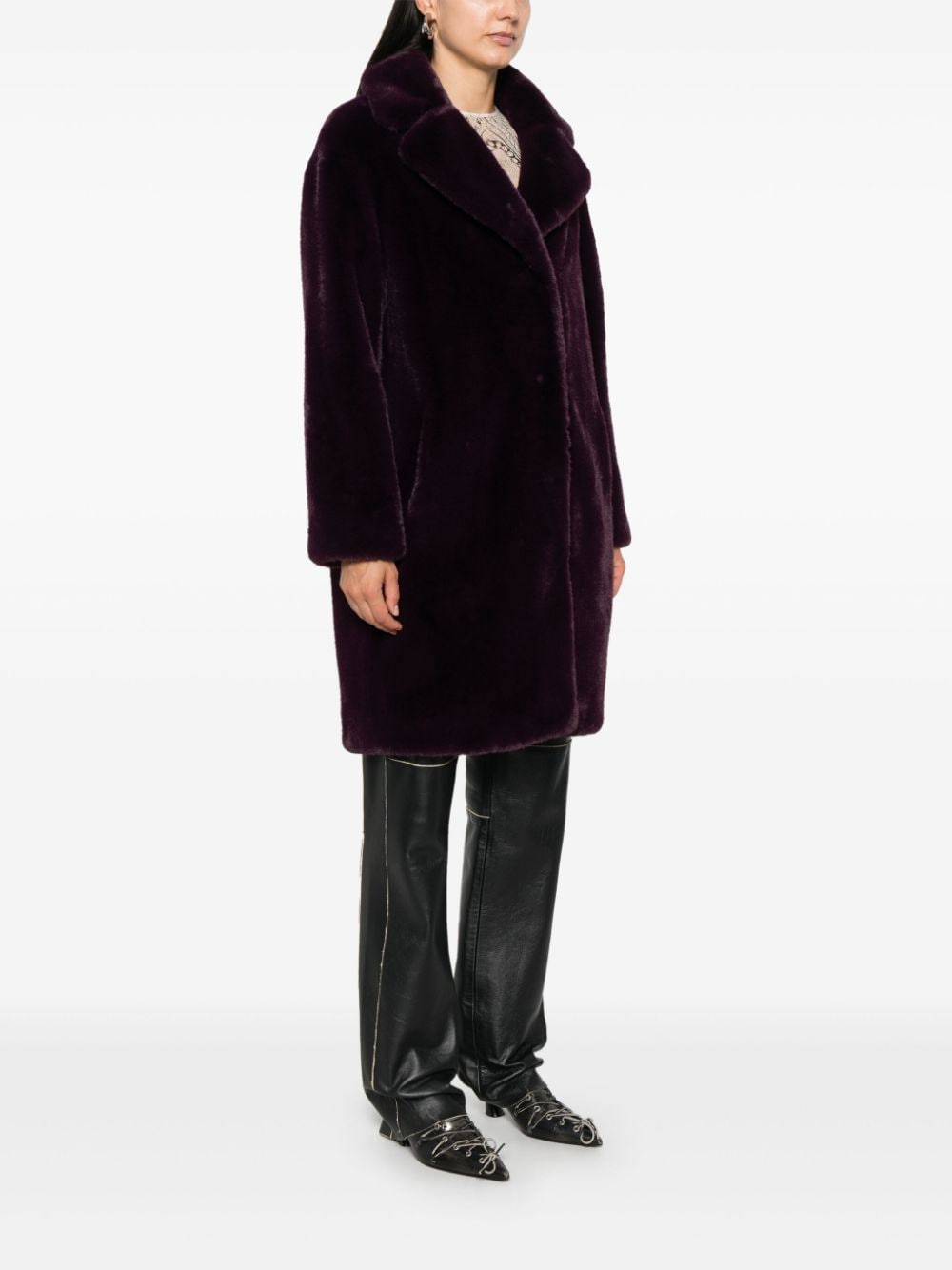 Shop Stand Studio Camille Coat In Purple