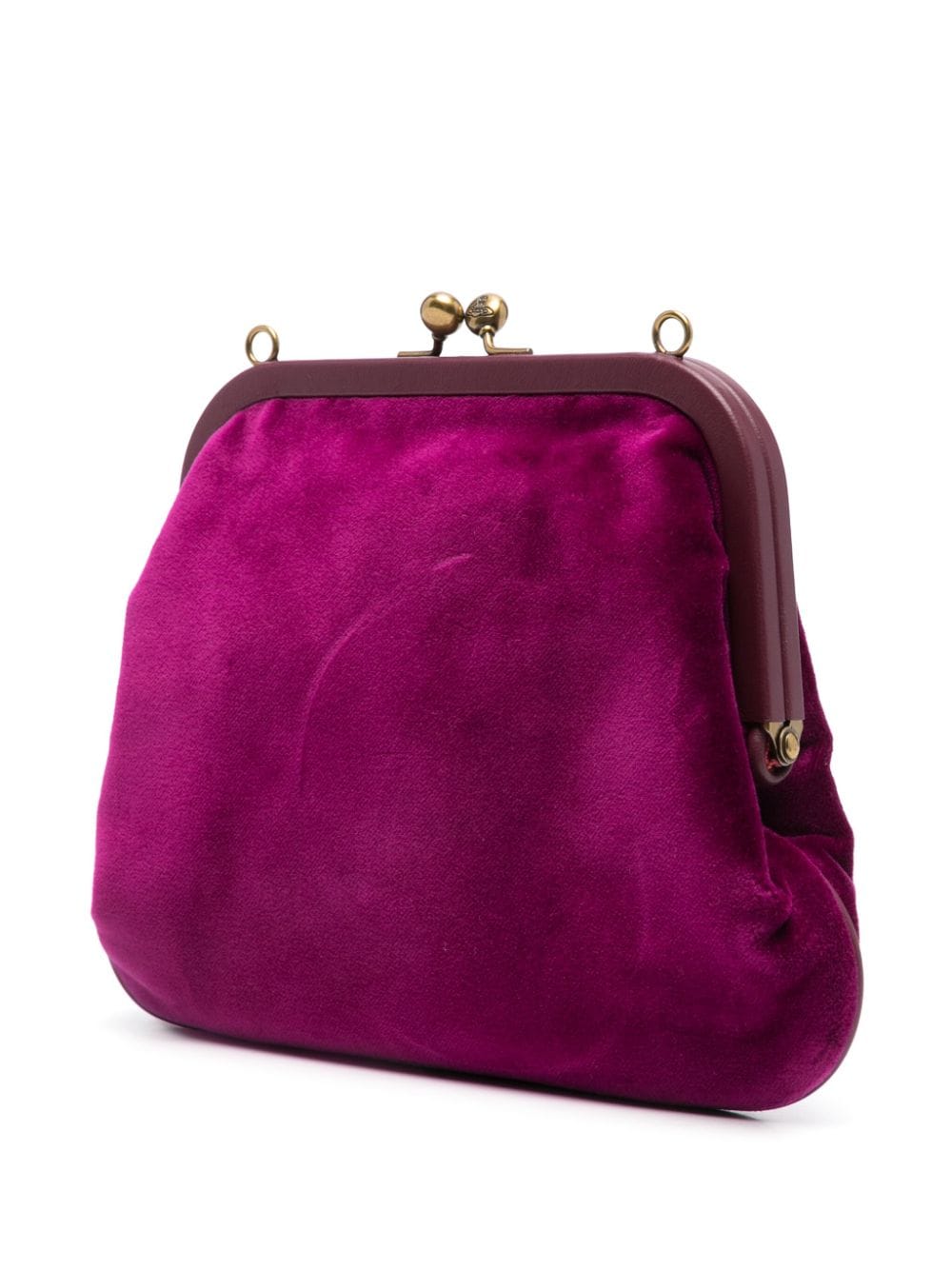 Shop Vivienne Westwood Vivienne's Velvet Clutch In Purple