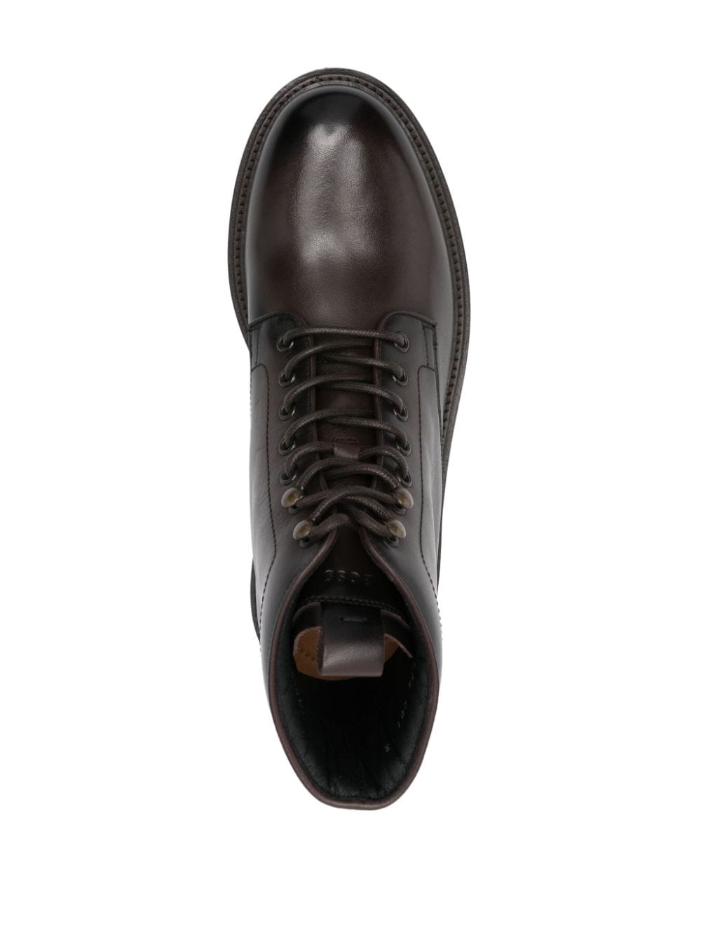 Shop Hugo Boss Leather Ankle Boots In Brown