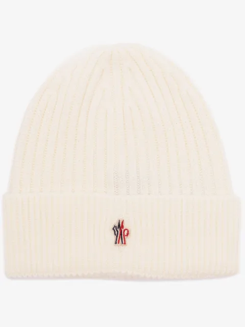 Moncler Grenoble logo-patch ribbed-knit beanie hat