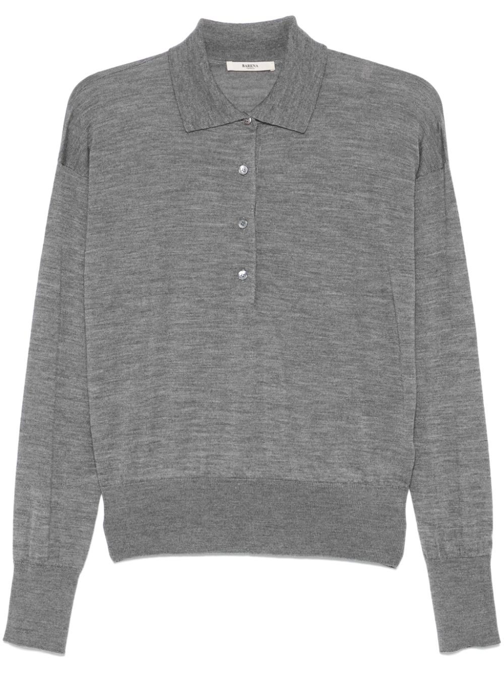 Shop Barena Venezia Perla Gemma Polo Top In Grey