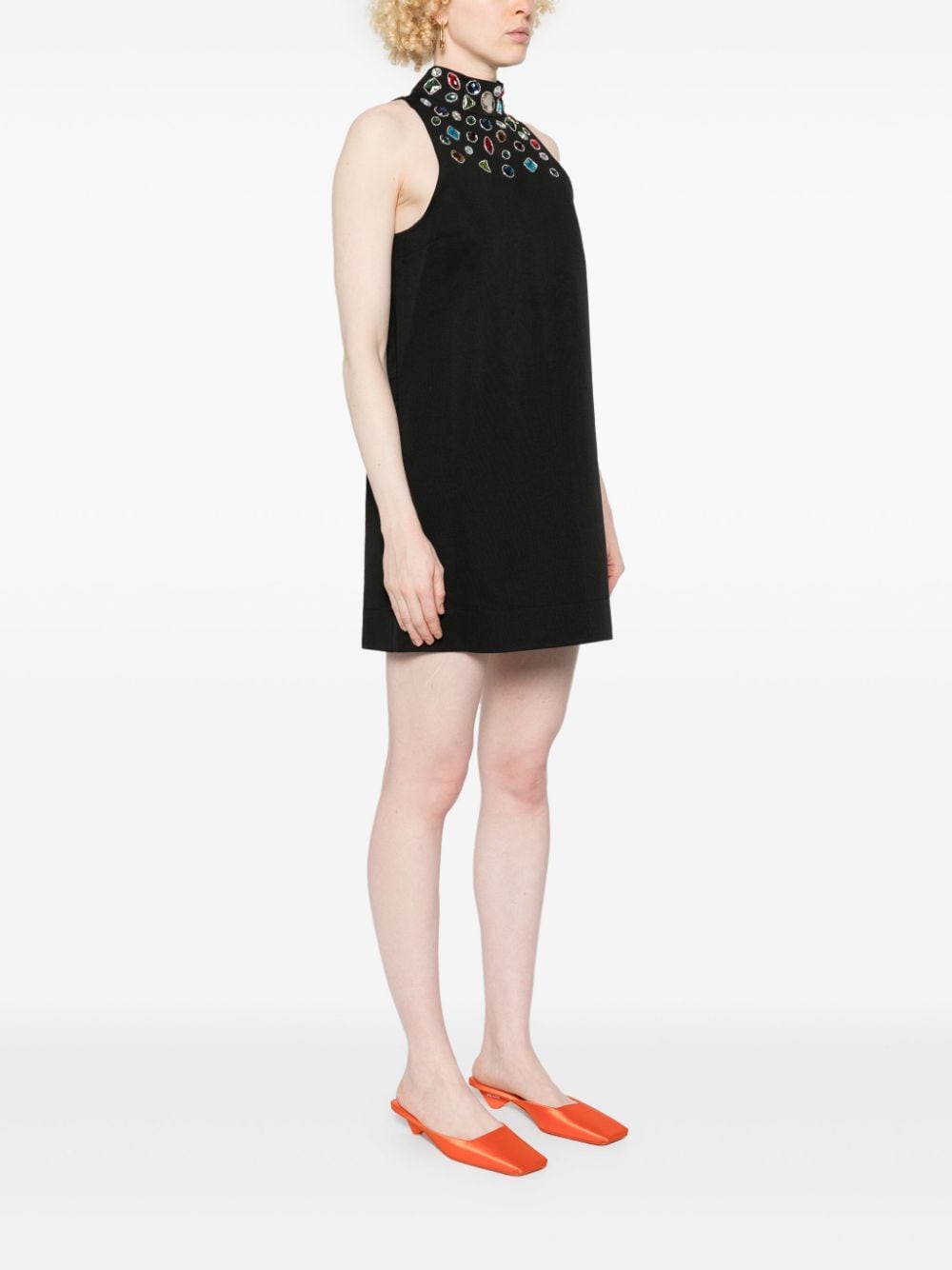 Shop Staud Finn Mini Dress In Black