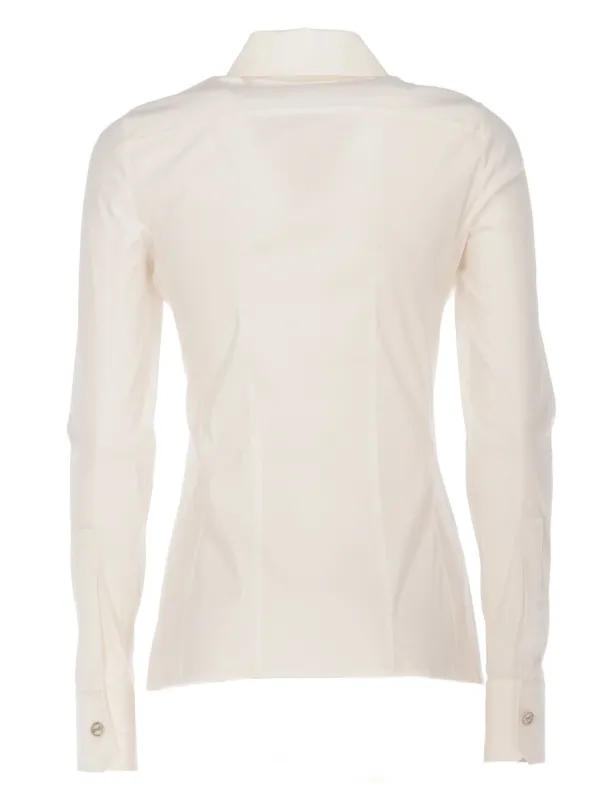 Gucci Pre Owned 2000s long sleeve shirt women Elastane Cotton Polyamide 38 White