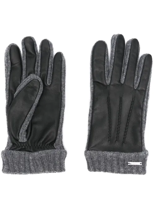 BOSS gants à empiècements - Noir - BOSS - Modalova
