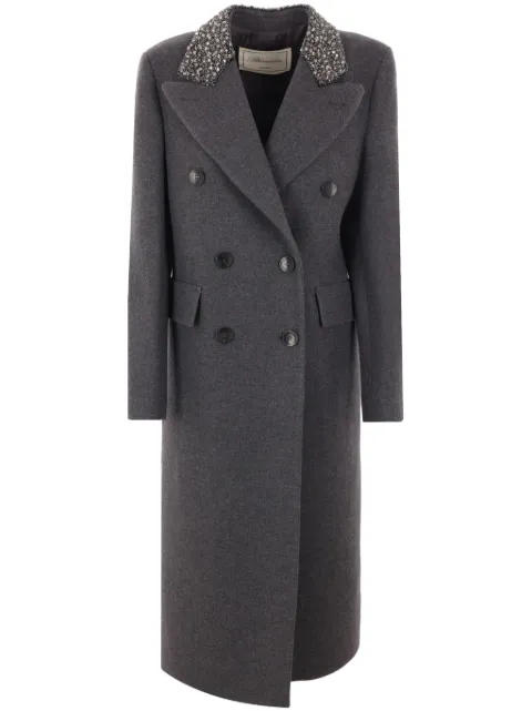 Blumarine embroidered double-breasted coat