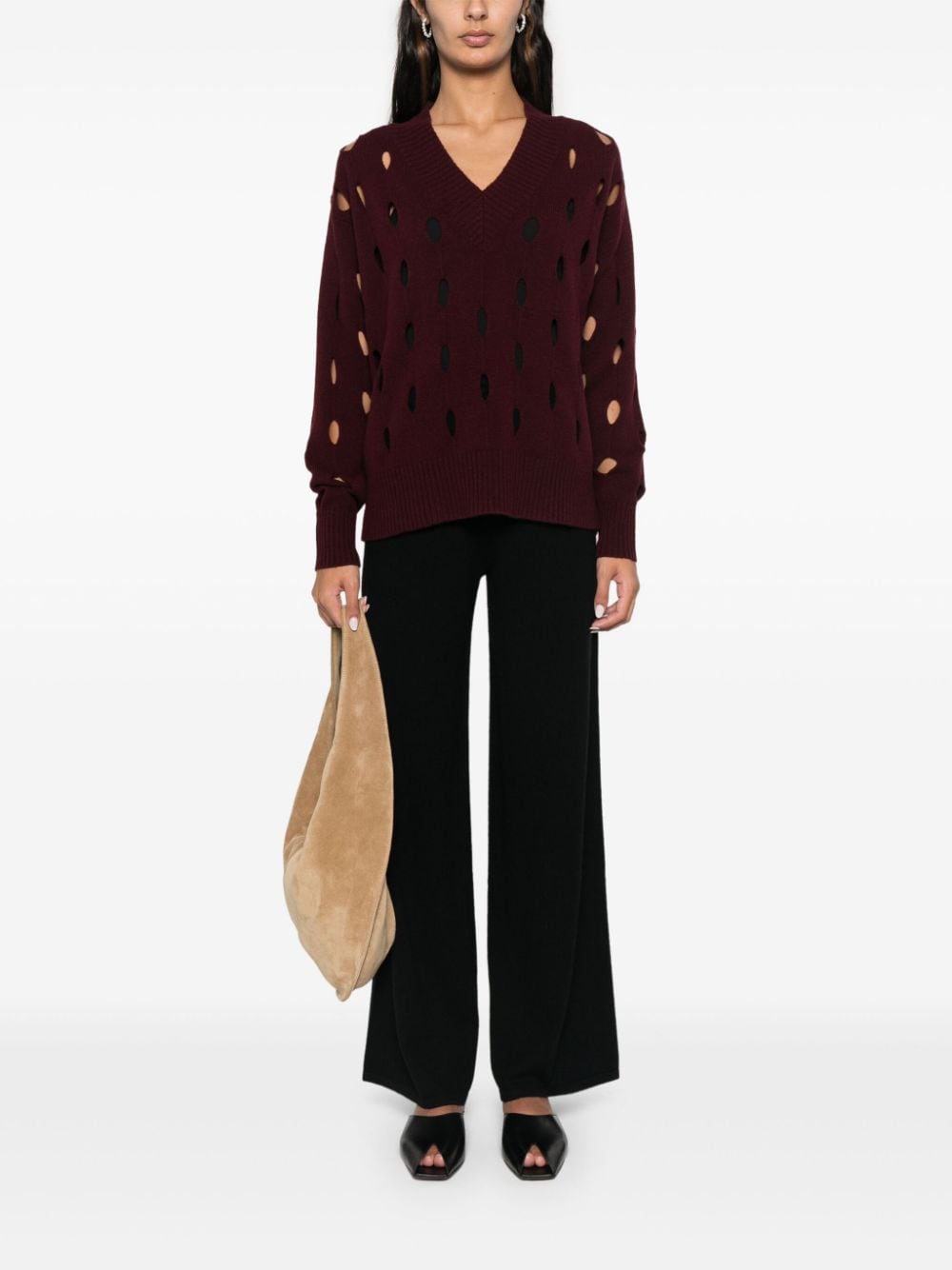 Federica Tosi cut-out detailing sweater - Rood