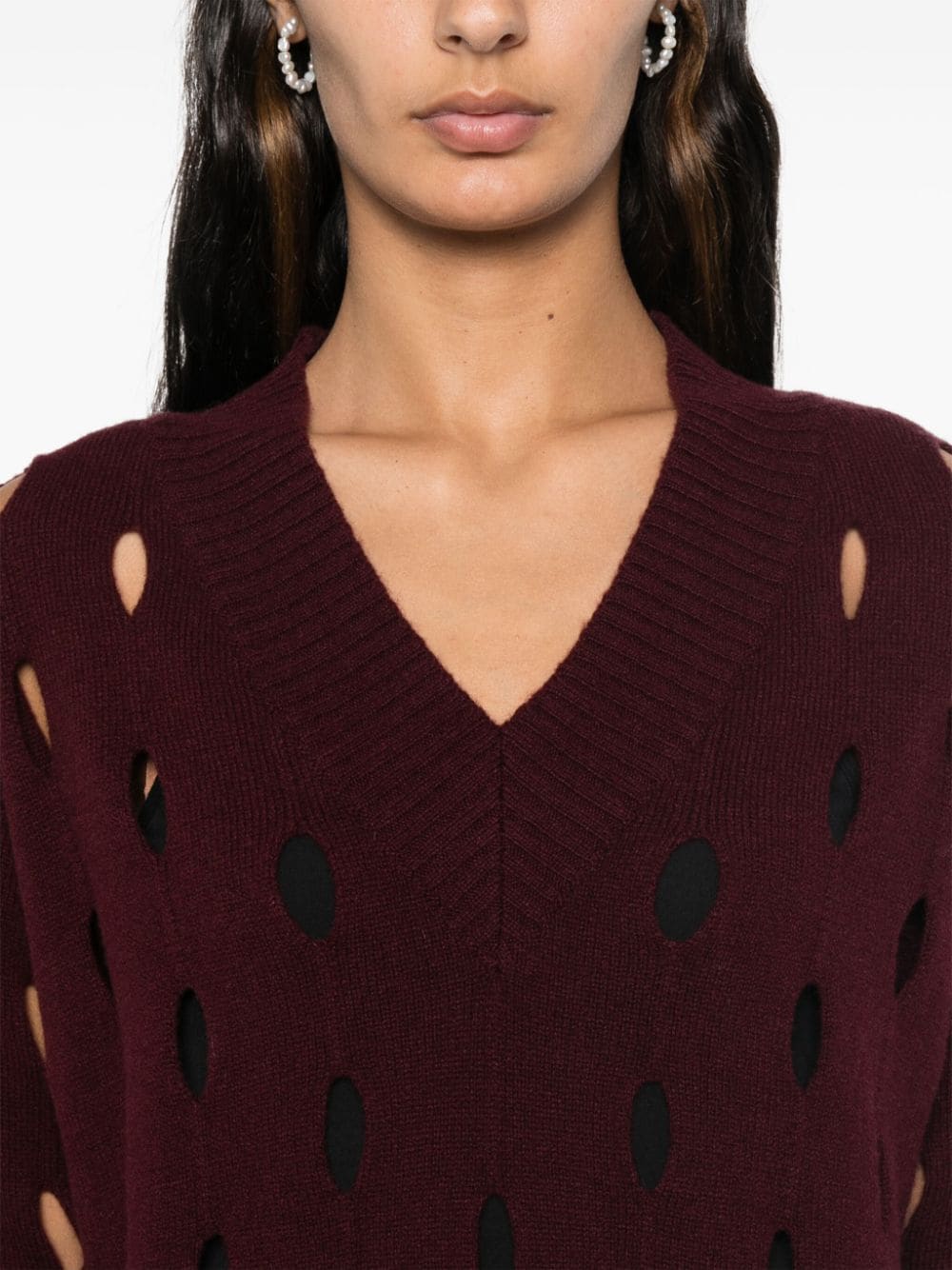 Shop Federica Tosi Cut-out Detailing Sweater In Red