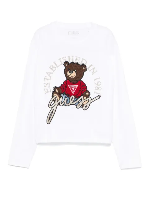 guess kids bear-appliqué T-shirt