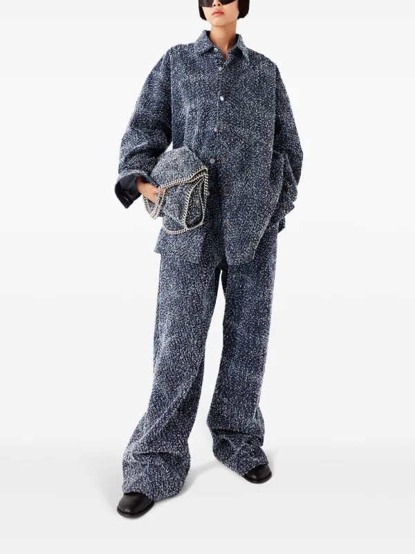 コート Stella McCartney Stella McCartney Coats Blue Stella McCartney bouclé-construction Oversized Coat | Blue