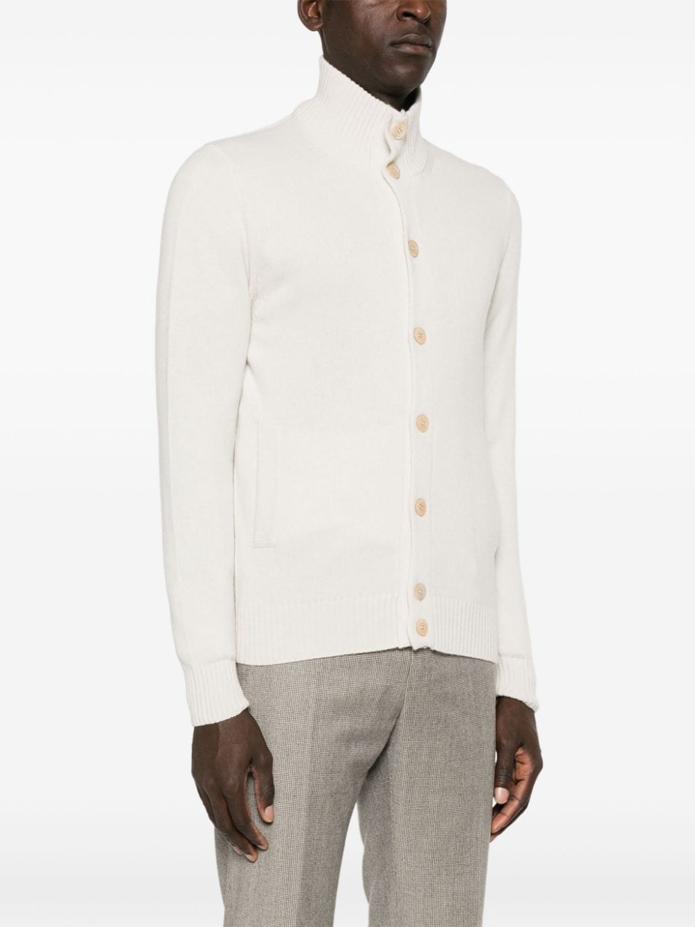 Shop Cruciani Cashmere Cardigan In Neutrals