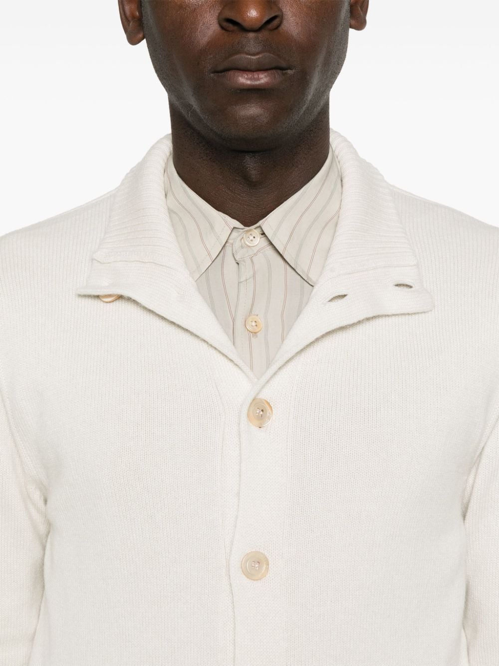 Shop Cruciani Cashmere Cardigan In Neutrals