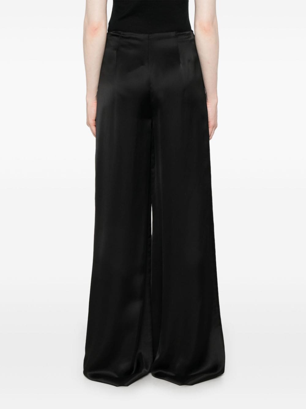 Shop Ralph Lauren Satin Trousers In Black