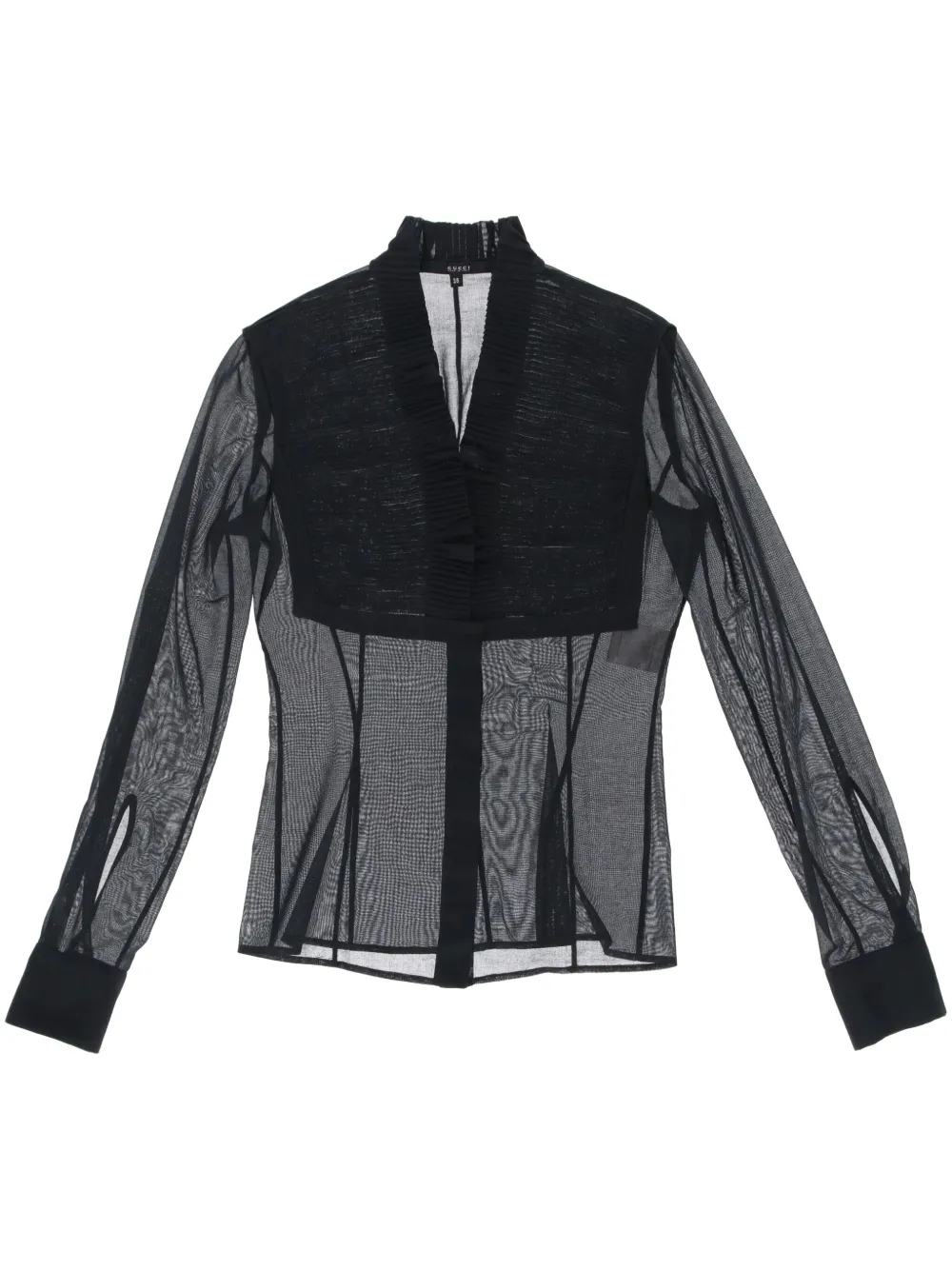 Gucci Pre-Owned 2000s panelled sheer shirt – Black