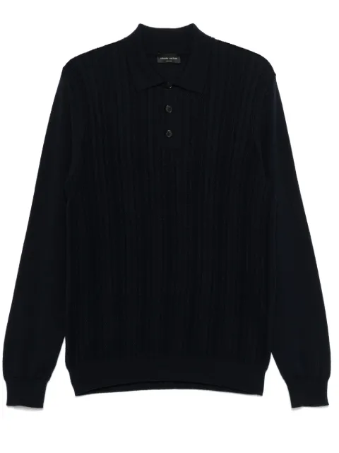 Roberto Collina playera tipo polo de tejido calado