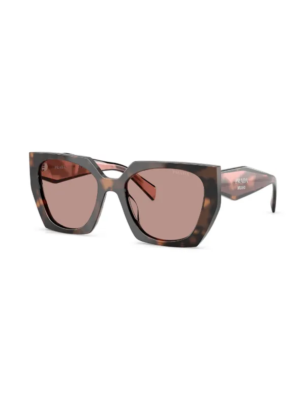 Prada Eyewear geometric-frame Sunglasses | Brown | FARFETCH display picture 1