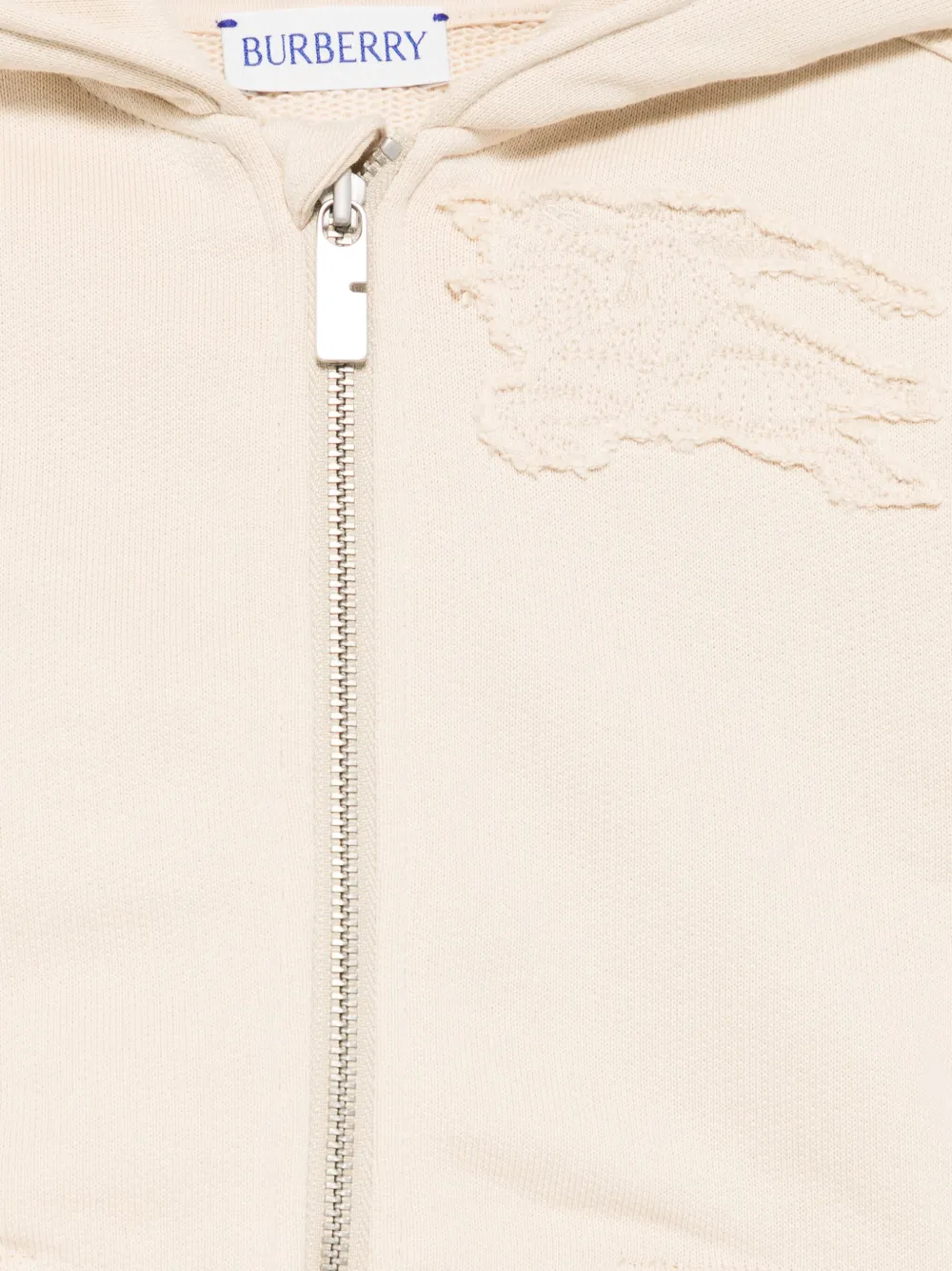 Burberry Kids Katoenen hoodie met print en rits Beige