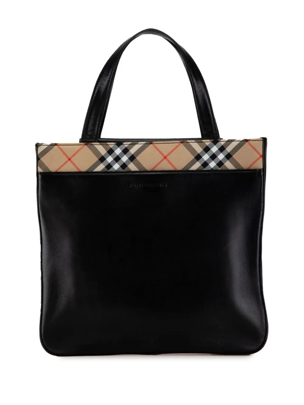 Burberry Pre Owned 2000 2017 Nova Check Canvas Trimmed Leather Tote Bag Farfetch