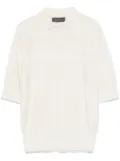 Lorena Antoniazzi purl-knit polo top - White