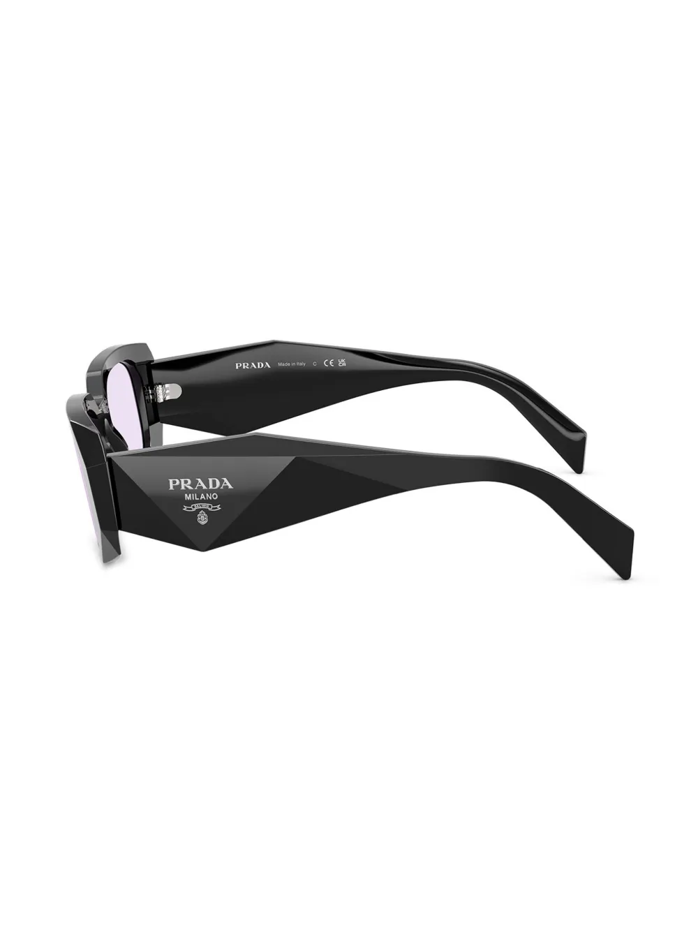 Prada Eyewear Zonnebril met rechthoekig montuur Zwart