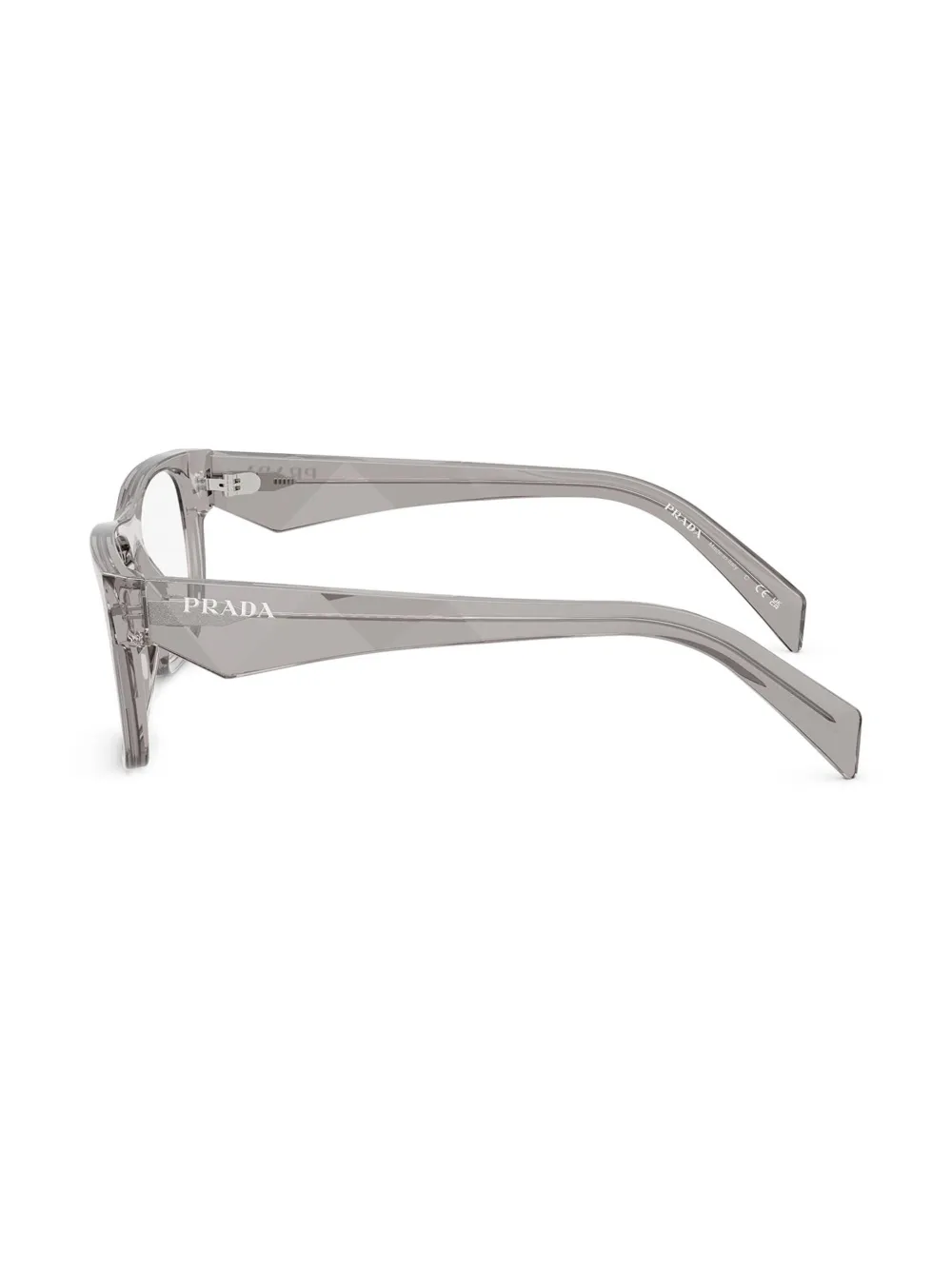 Prada Pr 22zv Transparent Dark Grey Glasses In Grey