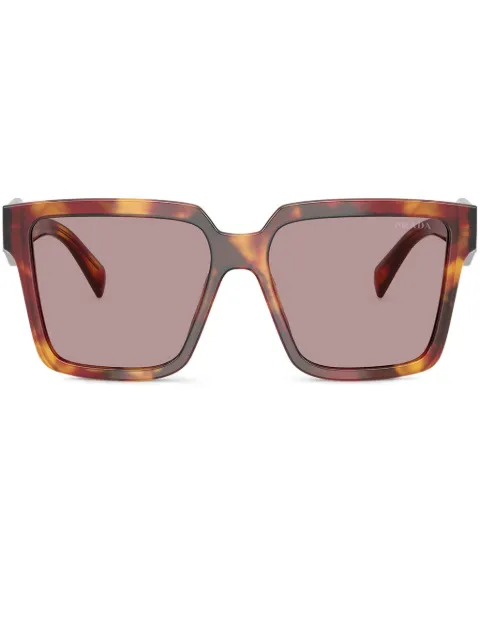 Prada Eyewear نظارة شمس بإطار مربع وتأثير صدف السلحفاة