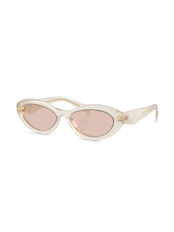 Prada Eyewear Transparent Oval Sunglasses Neutrals