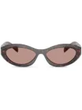 Prada Eyewear tortoiseshell-effect oval sunglasses - Brown