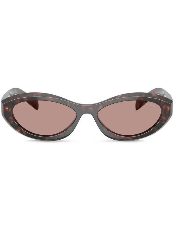 Prada Eyewear tortoiseshell-effect Oval Sunglasses Brown