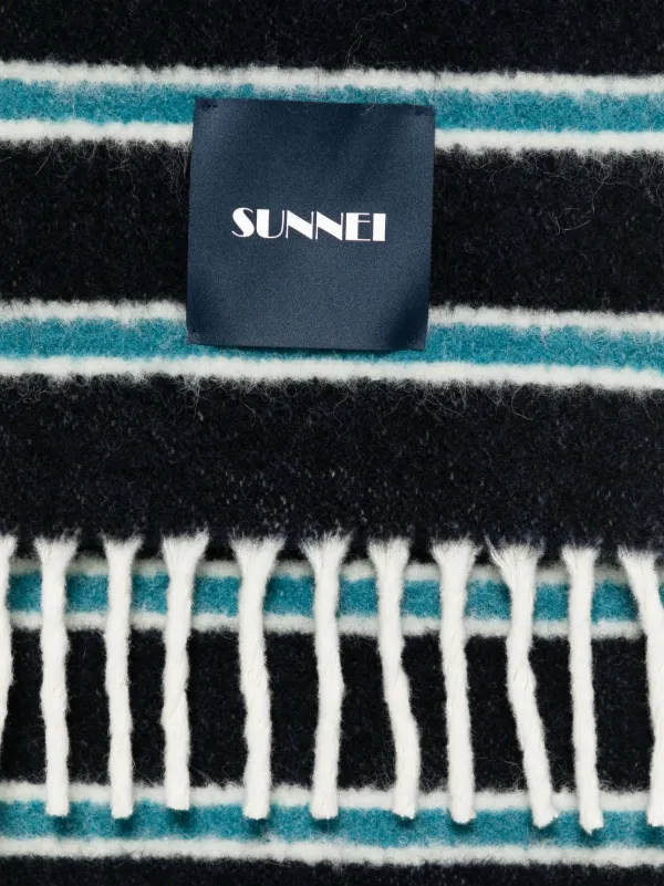 Sunnei Striped Scarf | Blue | FARFETCH