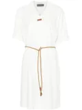Lorena Antoniazzi belted polo dress - White