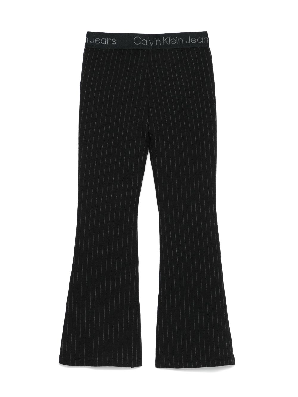 Calvin Klein Kids pinstripe flared trousers - Black