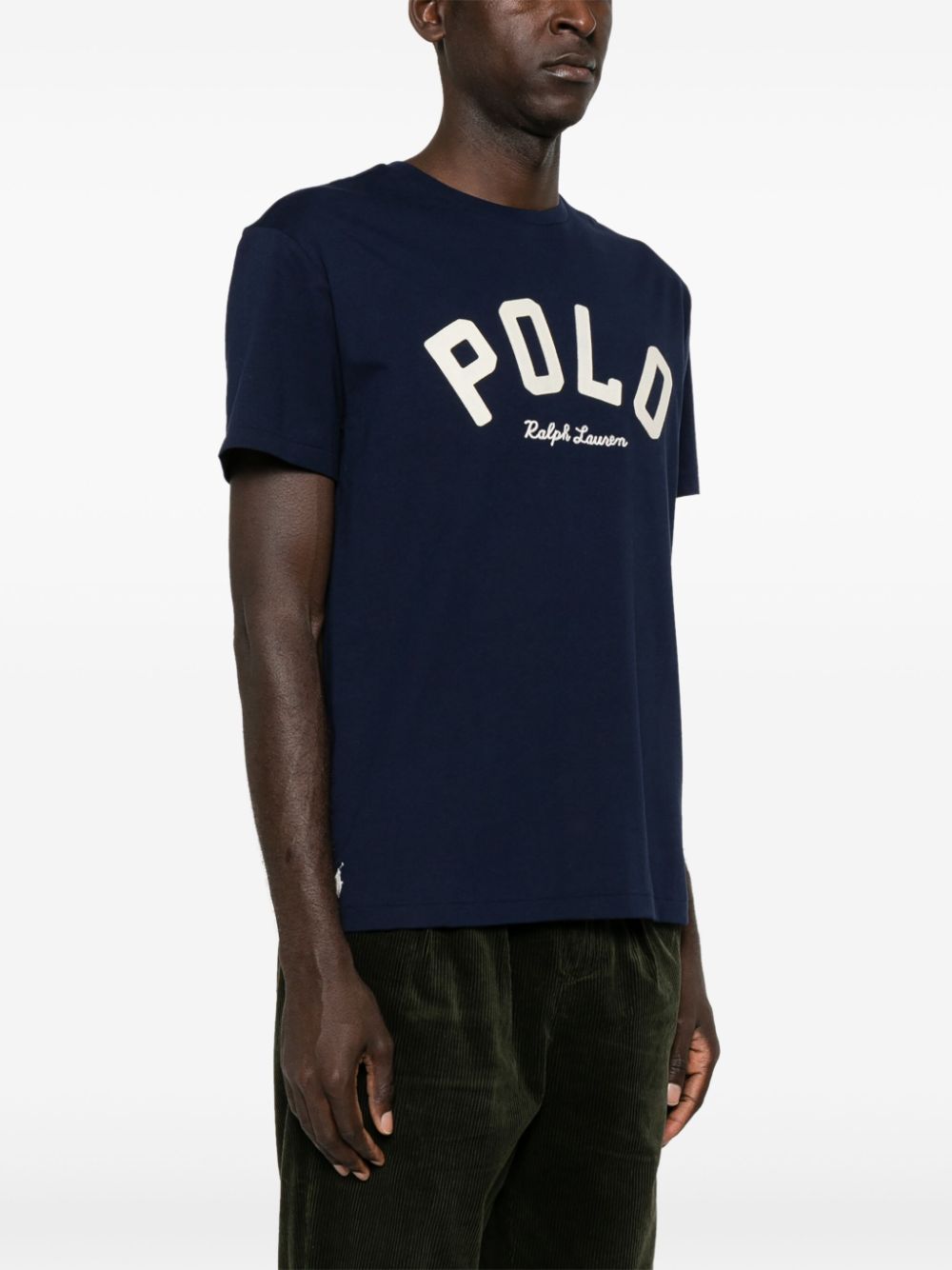 Shop Polo Ralph Lauren Logo-embroidered T-shirt In Blue