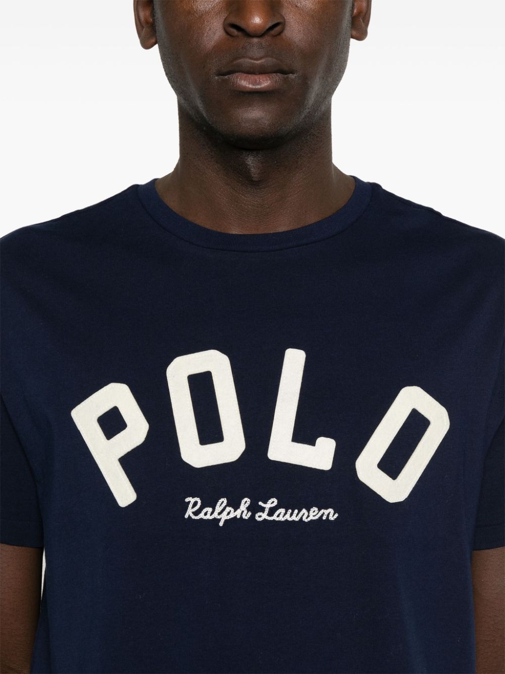 Shop Polo Ralph Lauren Logo-embroidered T-shirt In Blue