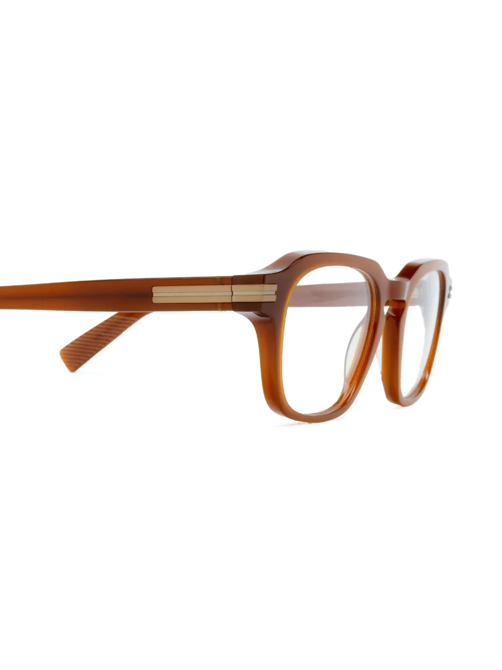 Zegna Square-frame Glasses In 褐色