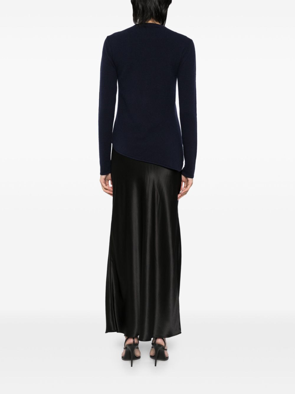 Shop Christopher Esber Twist Front Cashmere Dress In Blue